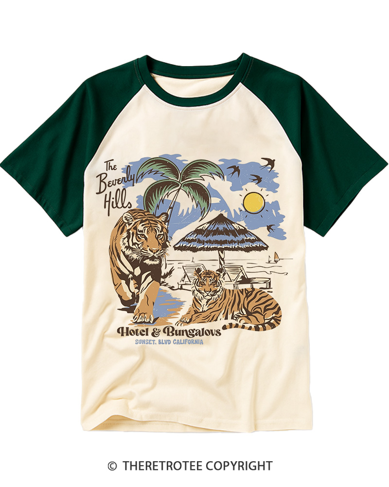 TheRetroTee California 1980s Raglan Baseball T-Shirt