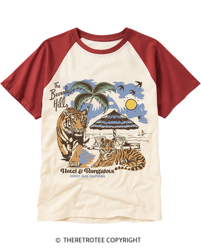 TheRetroTee California 1980s Raglan Baseball T-Shirt