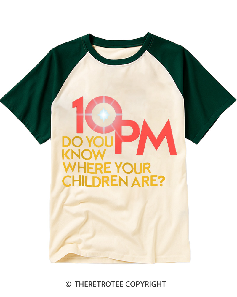 TheRetroTee Do You Know Where Your Children Are 1980s Raglan Baseball T-Shirt
