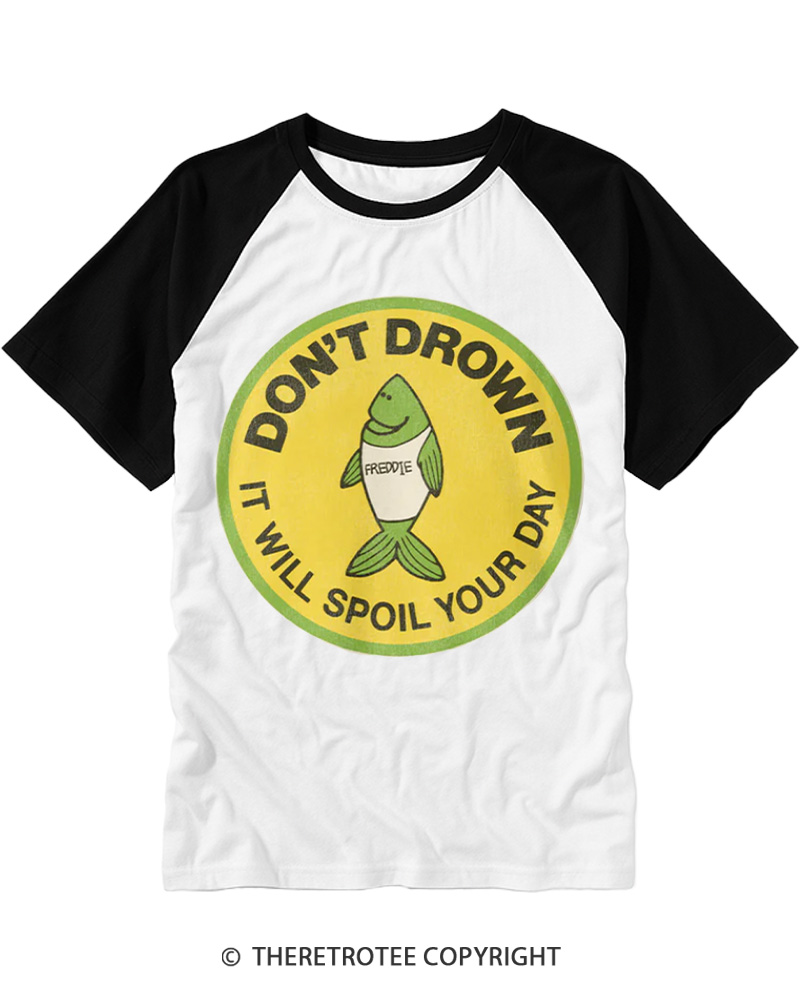 TheRetroTee Don’t Drown 1970s Raglan Baseball T-Shirt