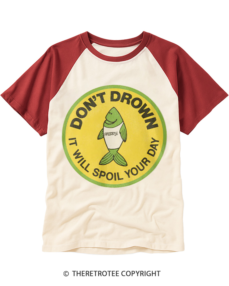 TheRetroTee Don’t Drown 1970s Raglan Baseball T-Shirt