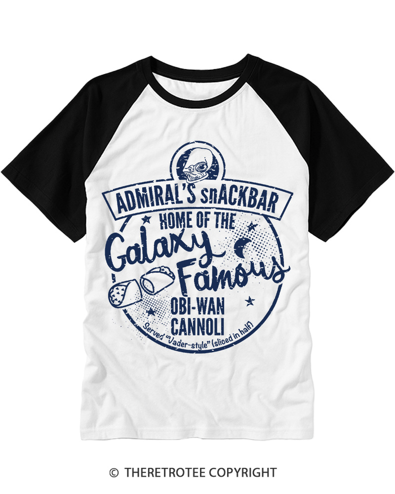 TheRetroTee Galaxy Famous Obi-Wan Cannoli 1980s Raglan Baseball T-Shirt