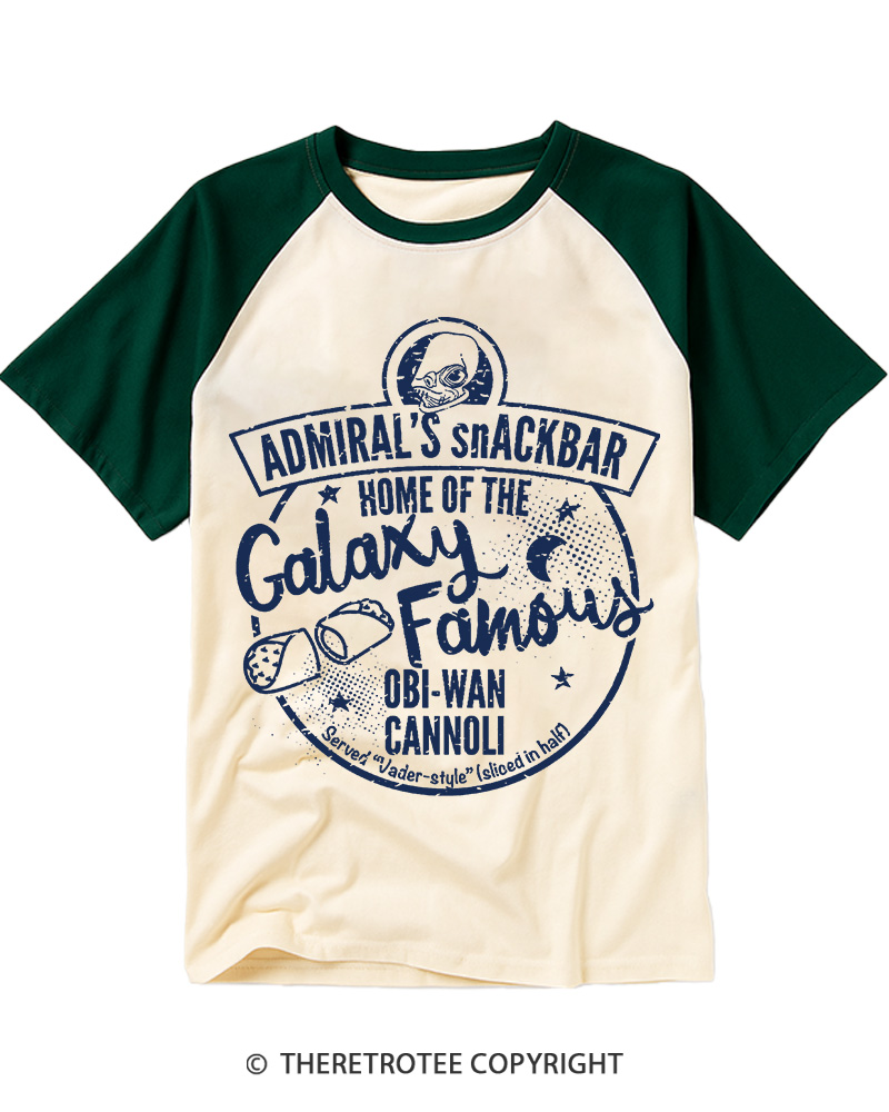 TheRetroTee Galaxy Famous Obi-Wan Cannoli 1980s Raglan Baseball T-Shirt