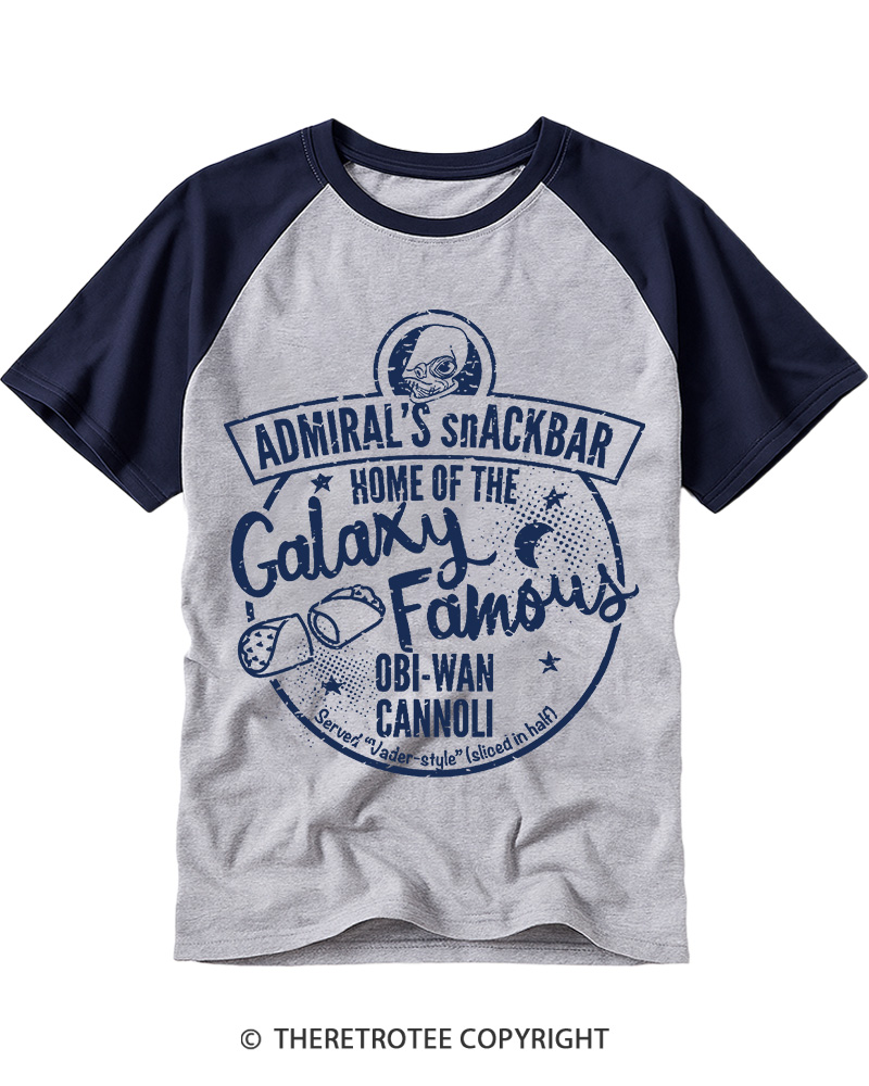 TheRetroTee Galaxy Famous Obi-Wan Cannoli 1980s Raglan Baseball T-Shirt