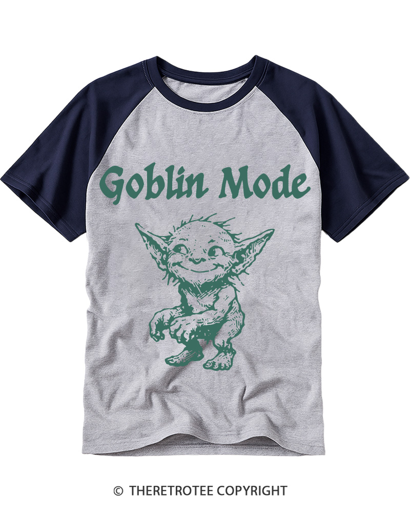 TheRetroTee Goblin Mode Raglan Baseball T-Shirt