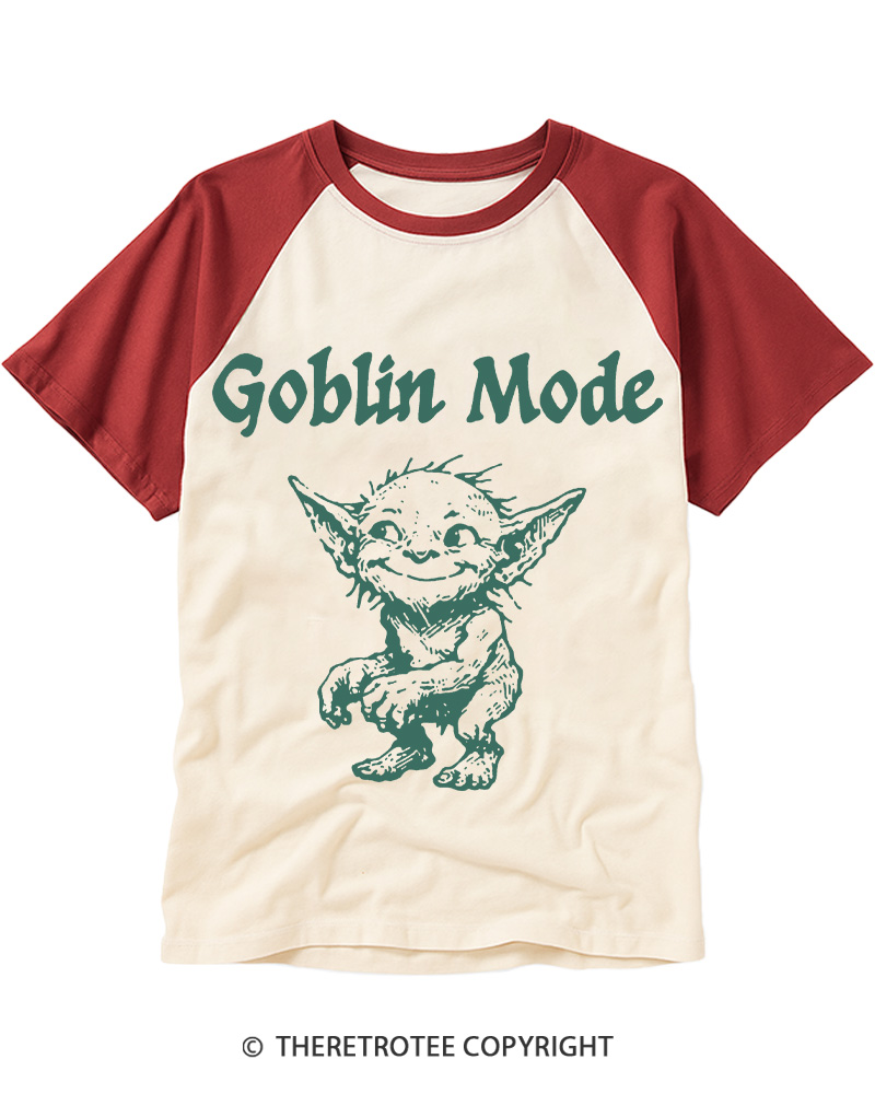 TheRetroTee Goblin Mode Raglan Baseball T-Shirt