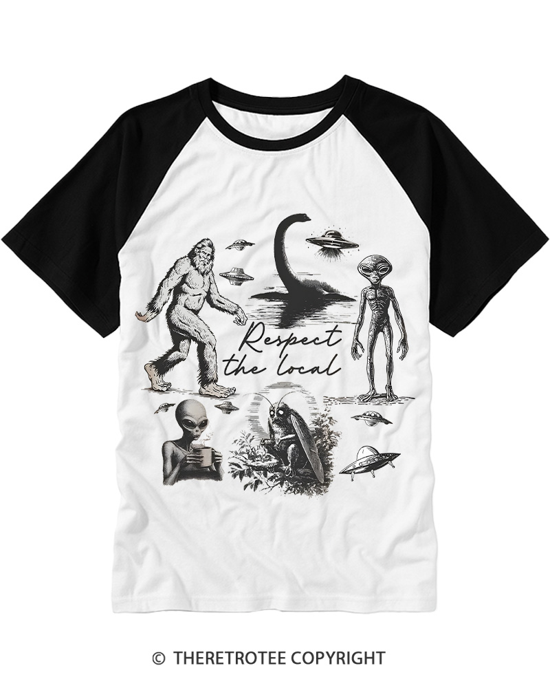 TheRetroTee Respect the Local Raglan Baseball T-Shirt