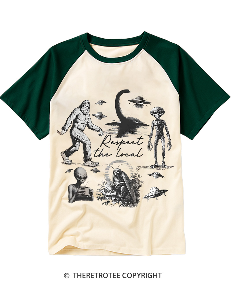 TheRetroTee Respect the Local Raglan Baseball T-Shirt