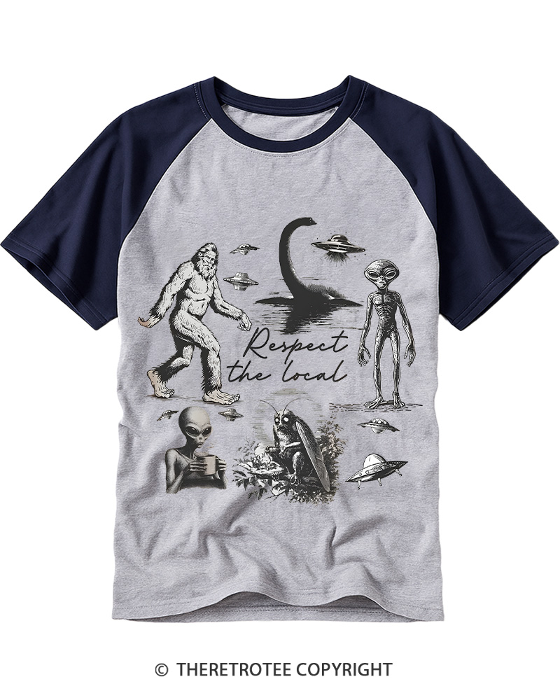 TheRetroTee Respect the Local Raglan Baseball T-Shirt