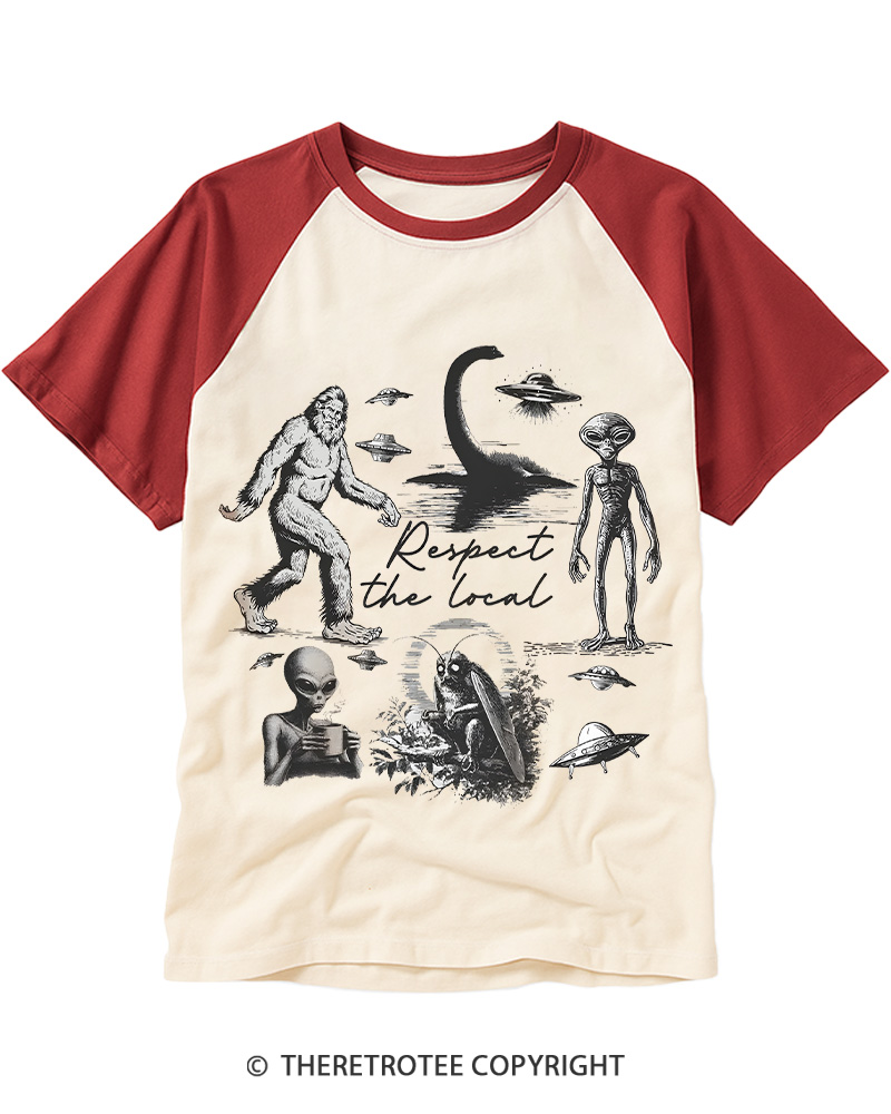 TheRetroTee Respect the Local Raglan Baseball T-Shirt