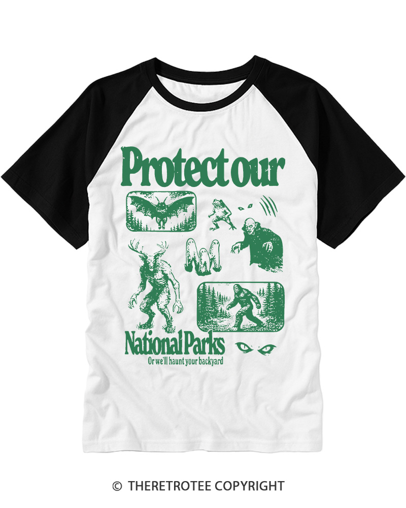 TheRetroTee Weirdcore Vampire and Weirdcore Vampire Raglan Baseball T-Shirt