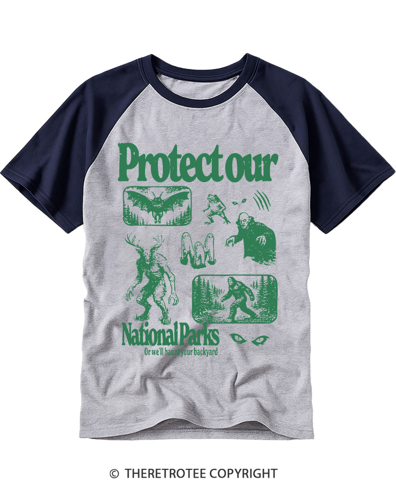 TheRetroTee Weirdcore Vampire and Weirdcore Vampire Raglan Baseball T-Shirt