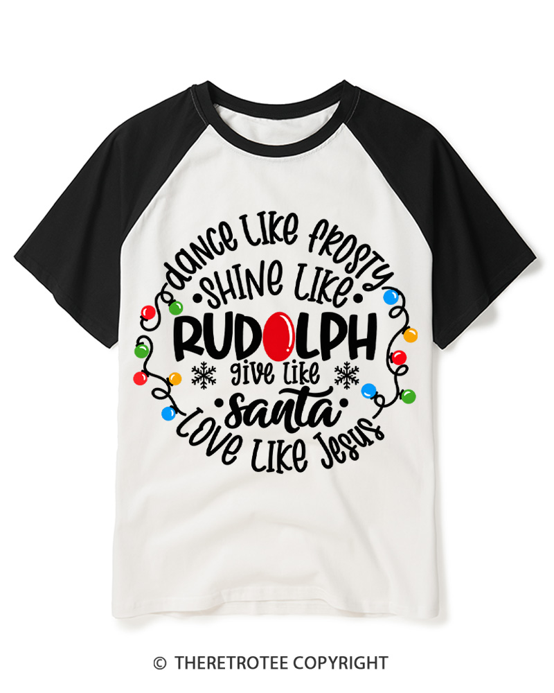 TheRetroTee Jive like Santa Retro Raglan Baseball T-Shirt