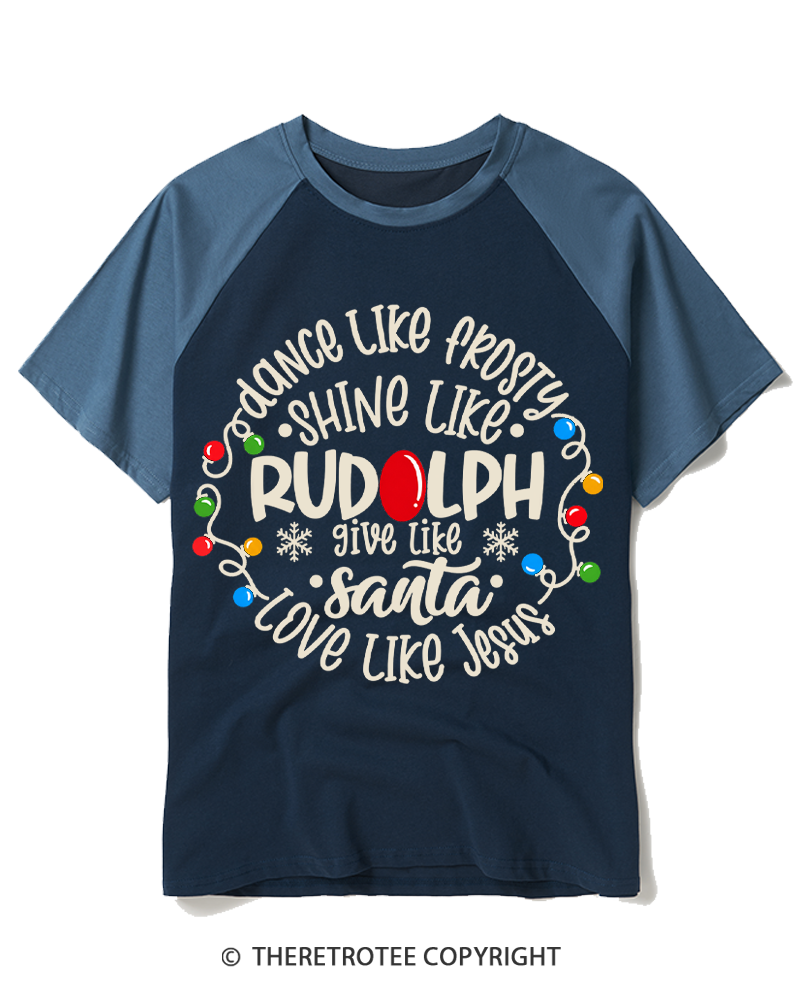 TheRetroTee Jive like Santa Retro Raglan Baseball T-Shirt