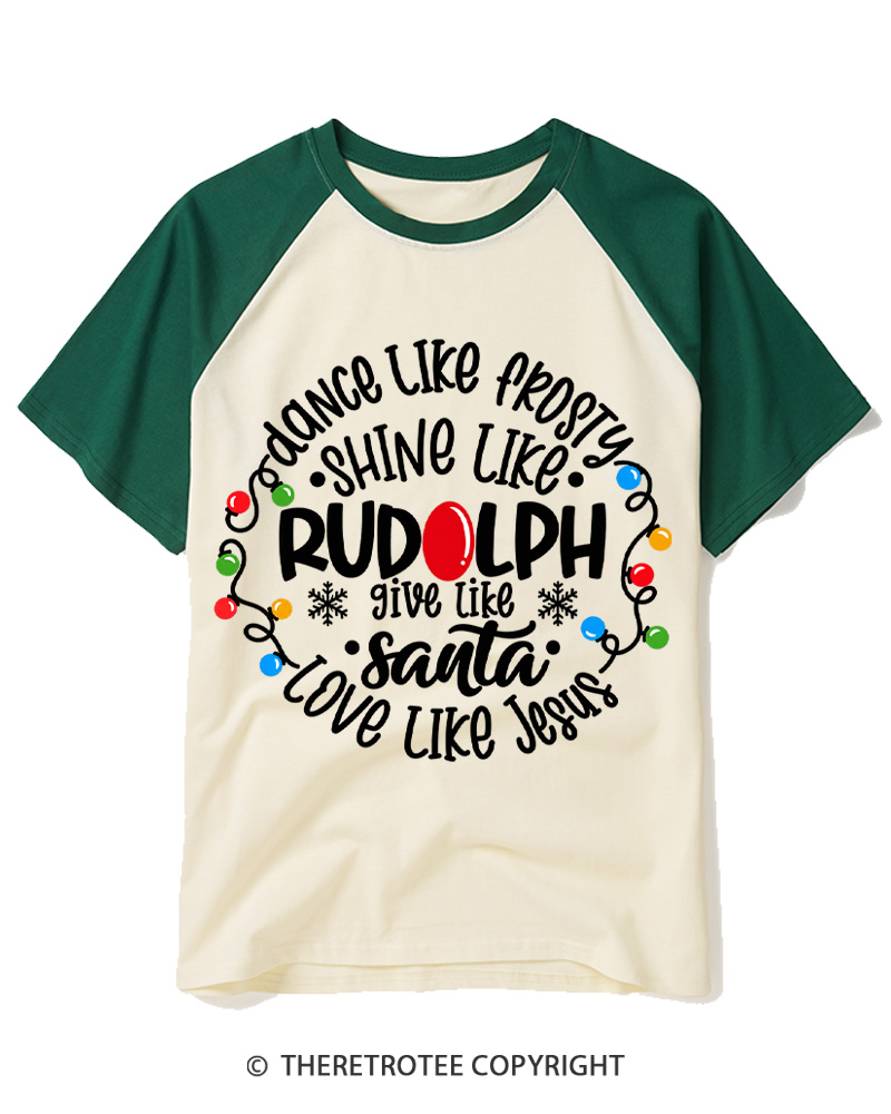 TheRetroTee Jive like Santa Retro Raglan Baseball T-Shirt