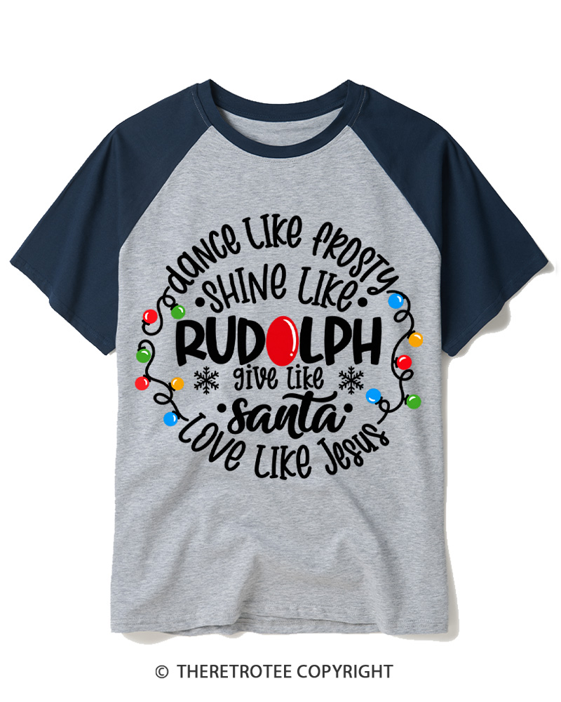 TheRetroTee Jive like Santa Retro Raglan Baseball T-Shirt