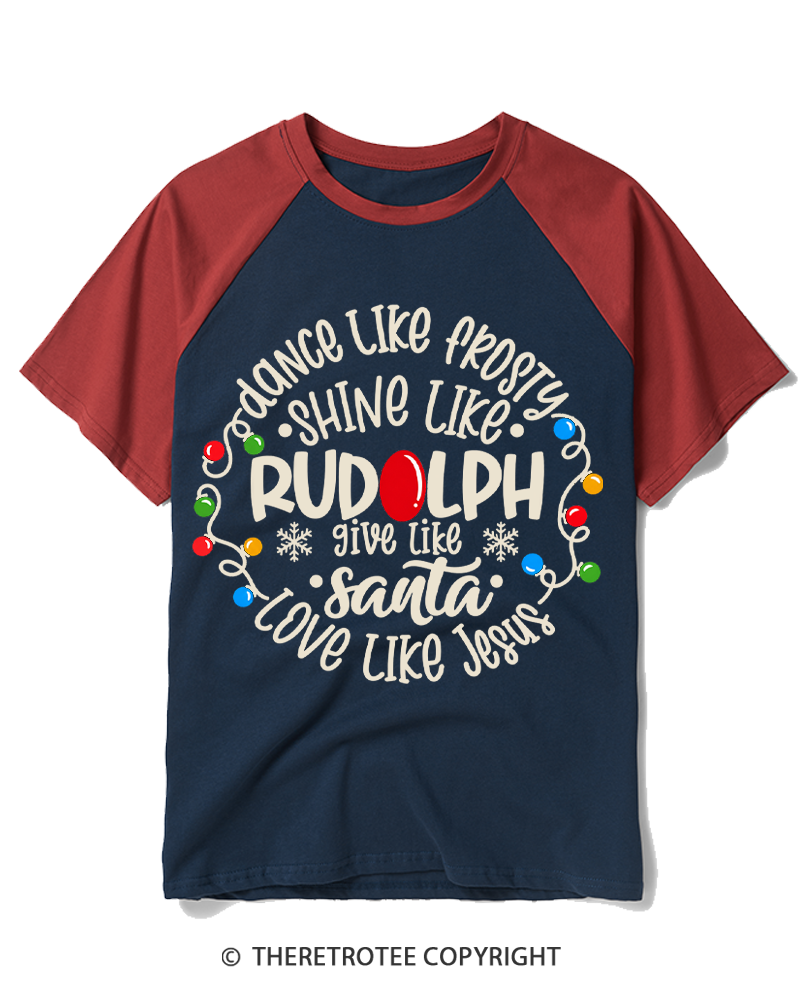 TheRetroTee Jive like Santa Retro Raglan Baseball T-Shirt