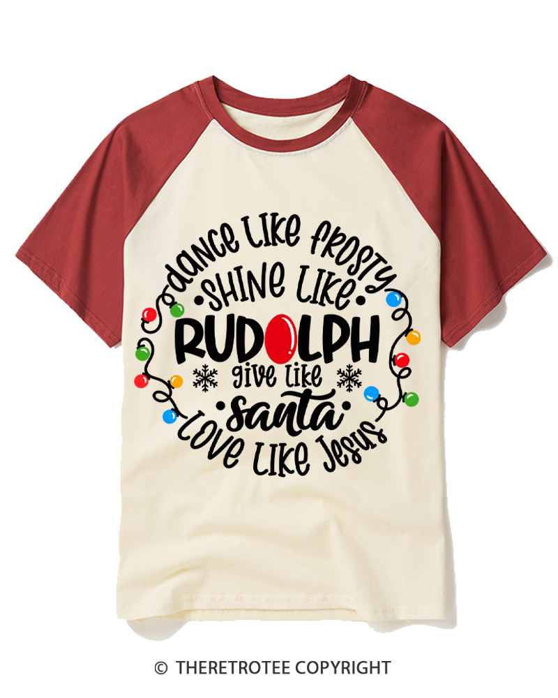 TheRetroTee Jive like Santa Retro Raglan Baseball T-Shirt