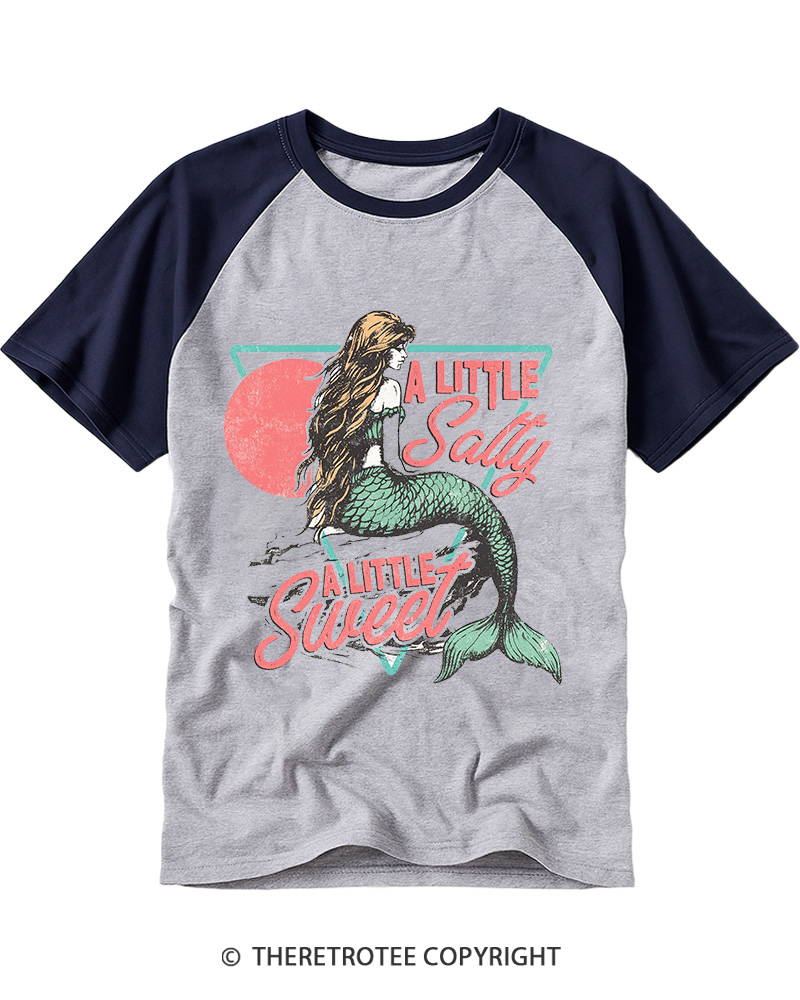 TheRetroTee A Little Salty a Little Sweet Raglan Baseball T-Shirt