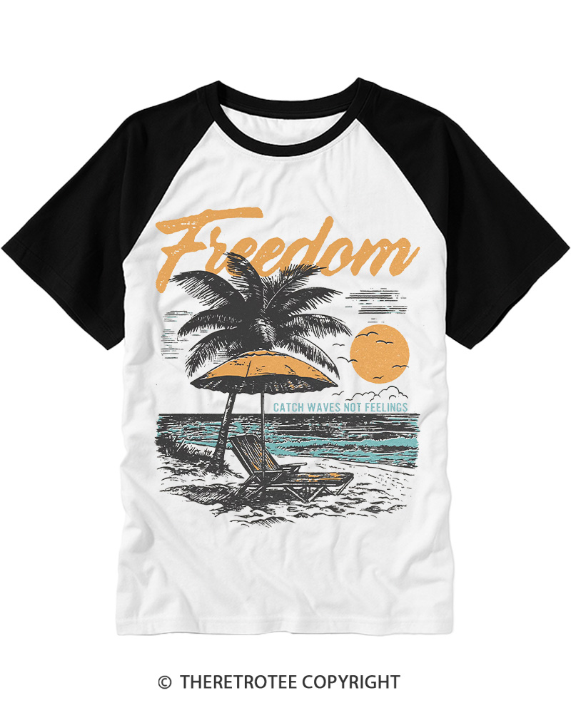 TheRetroTee Freedom Summer Raglan Baseball T-Shirt