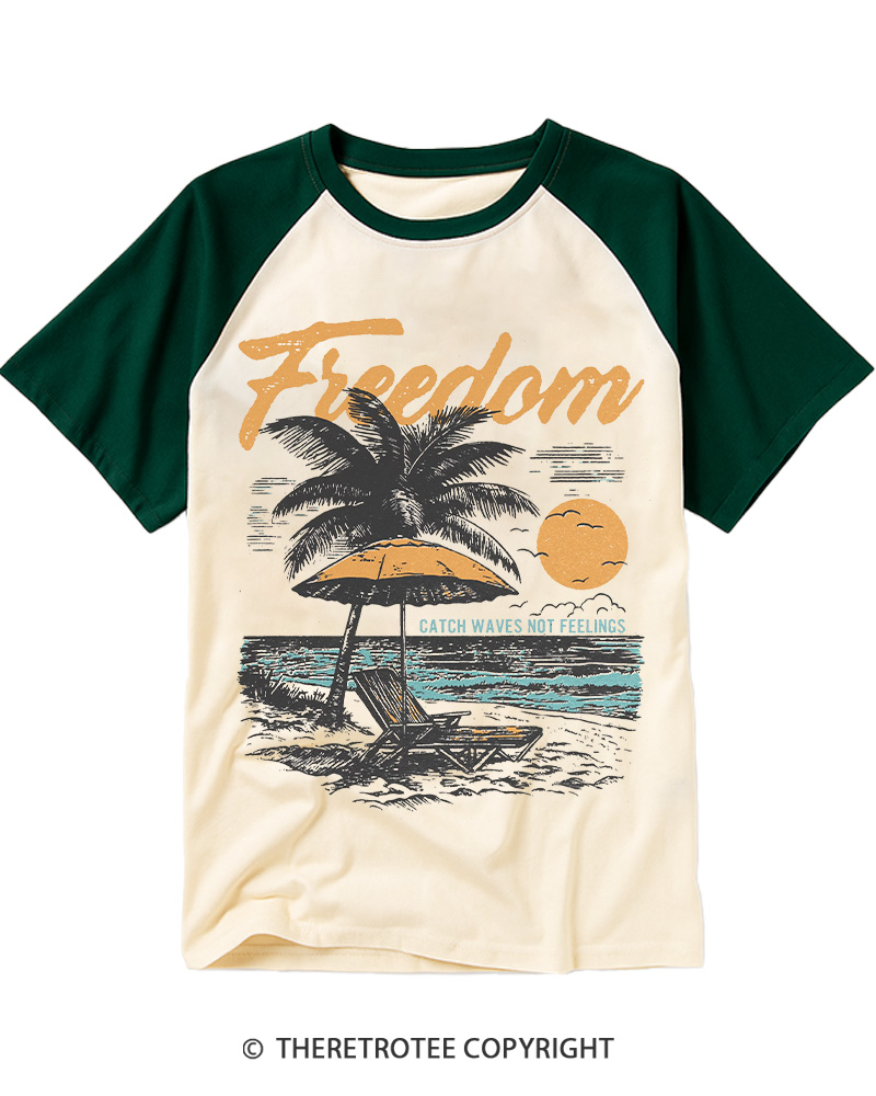 TheRetroTee Freedom Summer Raglan Baseball T-Shirt