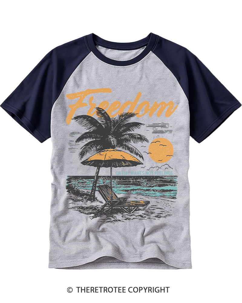 TheRetroTee Freedom Summer Raglan Baseball T-Shirt