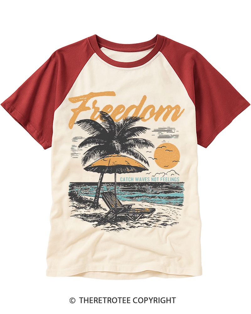 TheRetroTee Freedom Summer Raglan Baseball T-Shirt