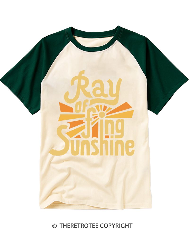 TheRetroTee Ray Of Fing Sunshine 1970s Raglan Baseball T-Shirt