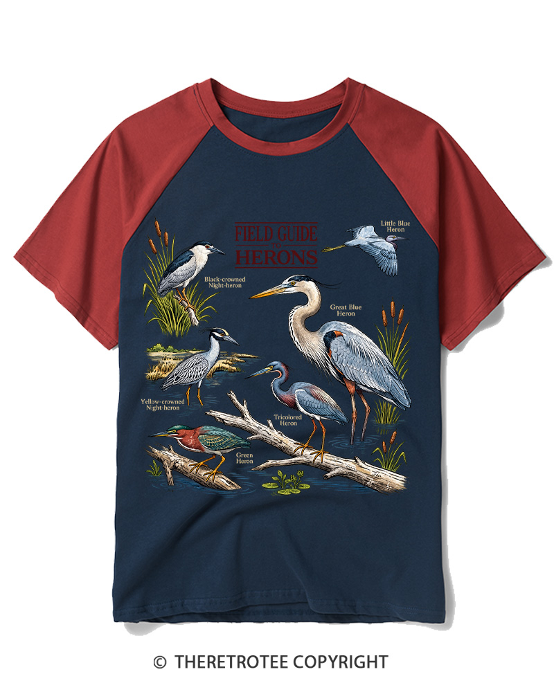 TheRetroTee Ivory Birdwatching Graphic 1990s Raglan Baseball T-Shirt
