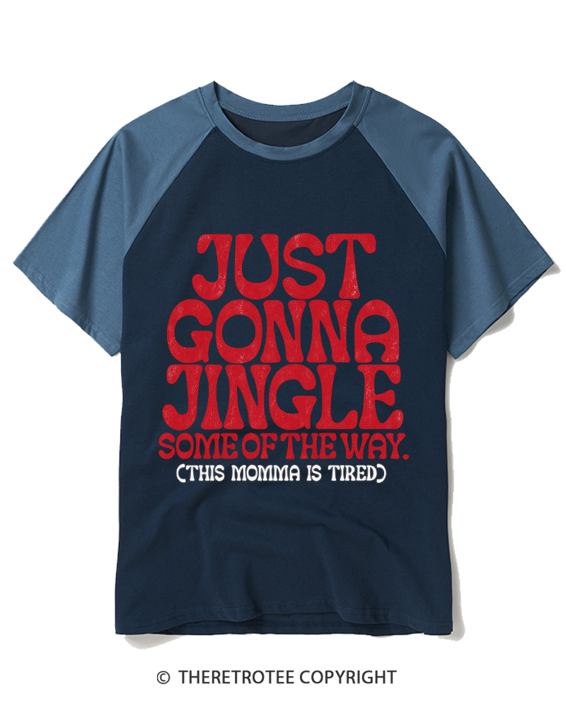 TheRetroTee Just Gonna Jingle 1970s Raglan Baseball T-Shirt