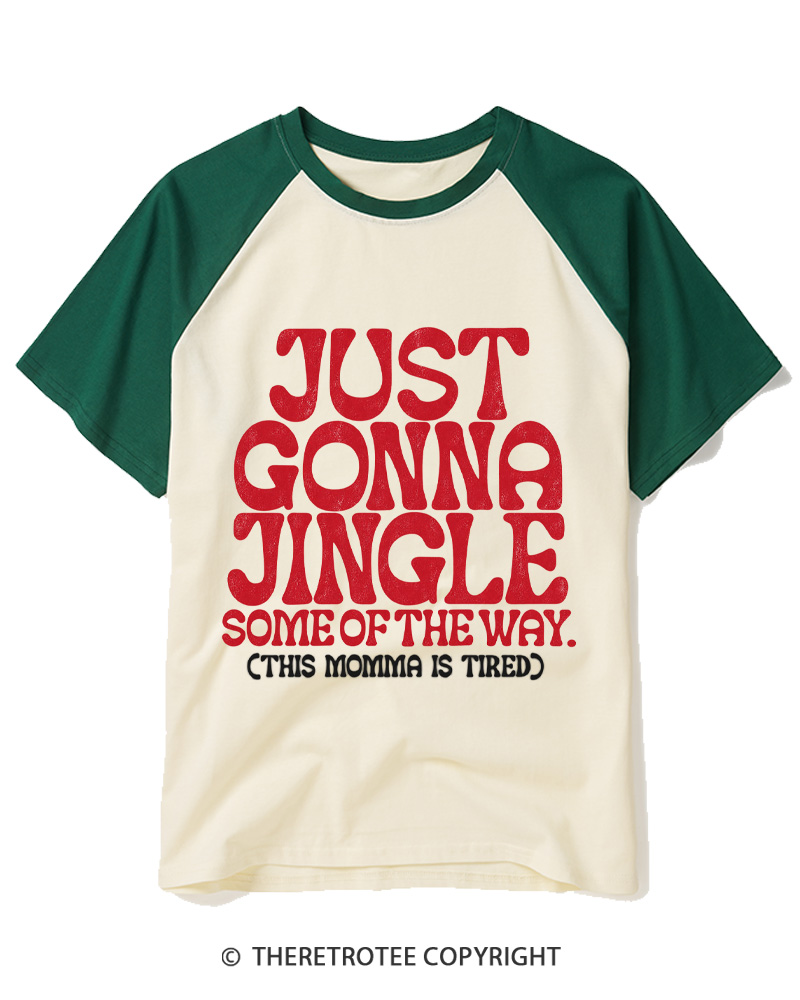 TheRetroTee Just Gonna Jingle 1970s Raglan Baseball T-Shirt