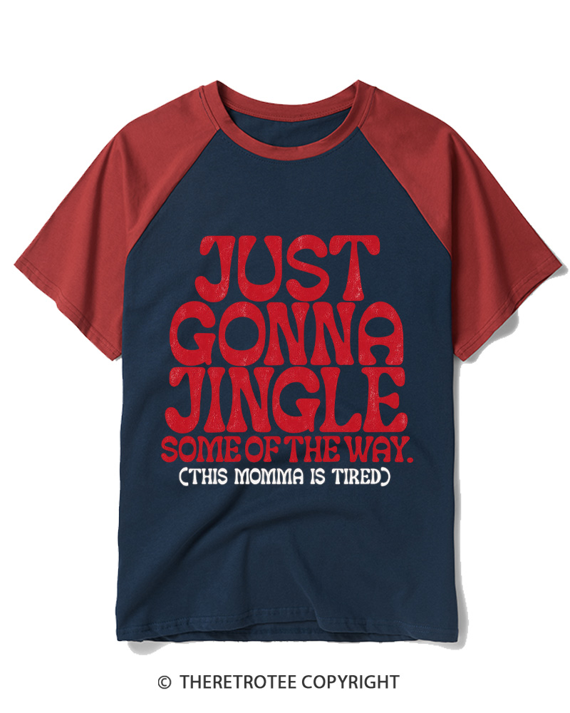 TheRetroTee Just Gonna Jingle 1970s Raglan Baseball T-Shirt