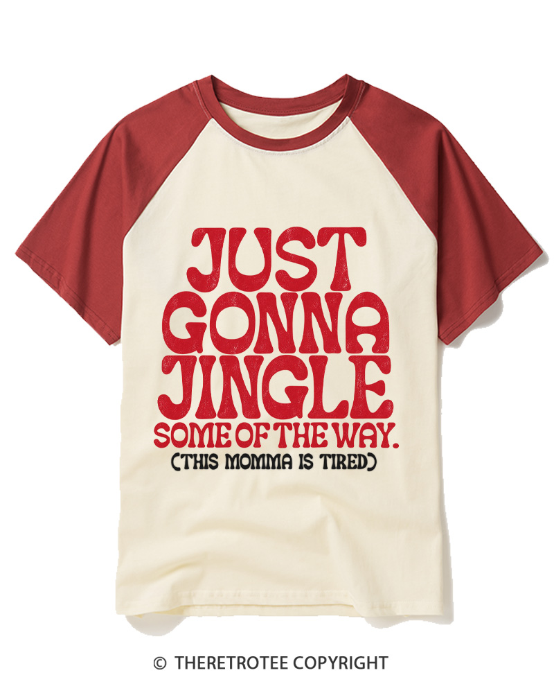 TheRetroTee Just Gonna Jingle 1970s Raglan Baseball T-Shirt