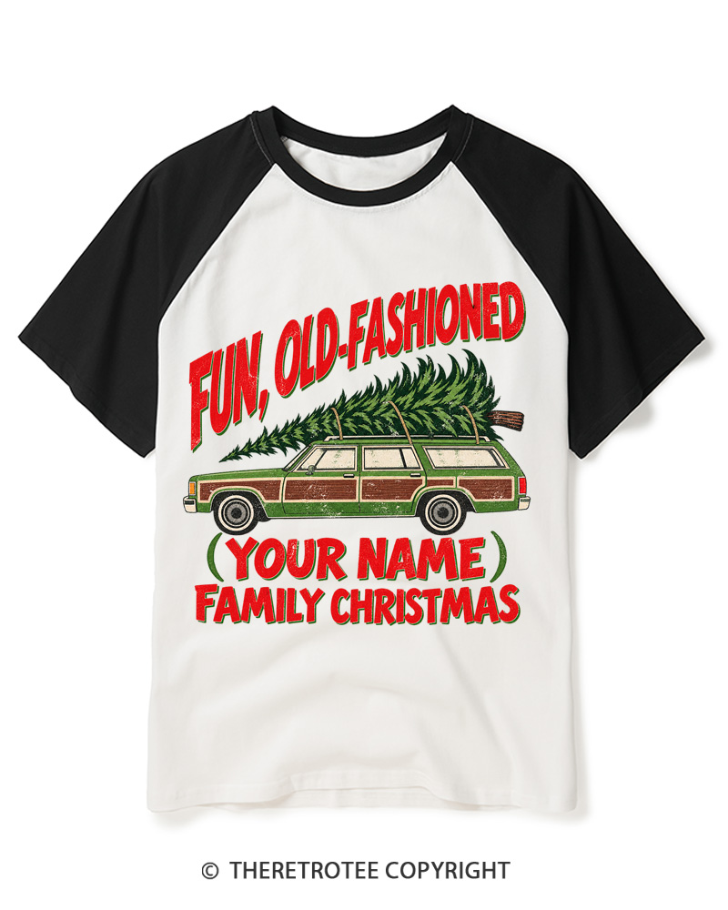 TheRetroTee Fun Old-Fashioned 1980s Raglan Baseball T-Shirt