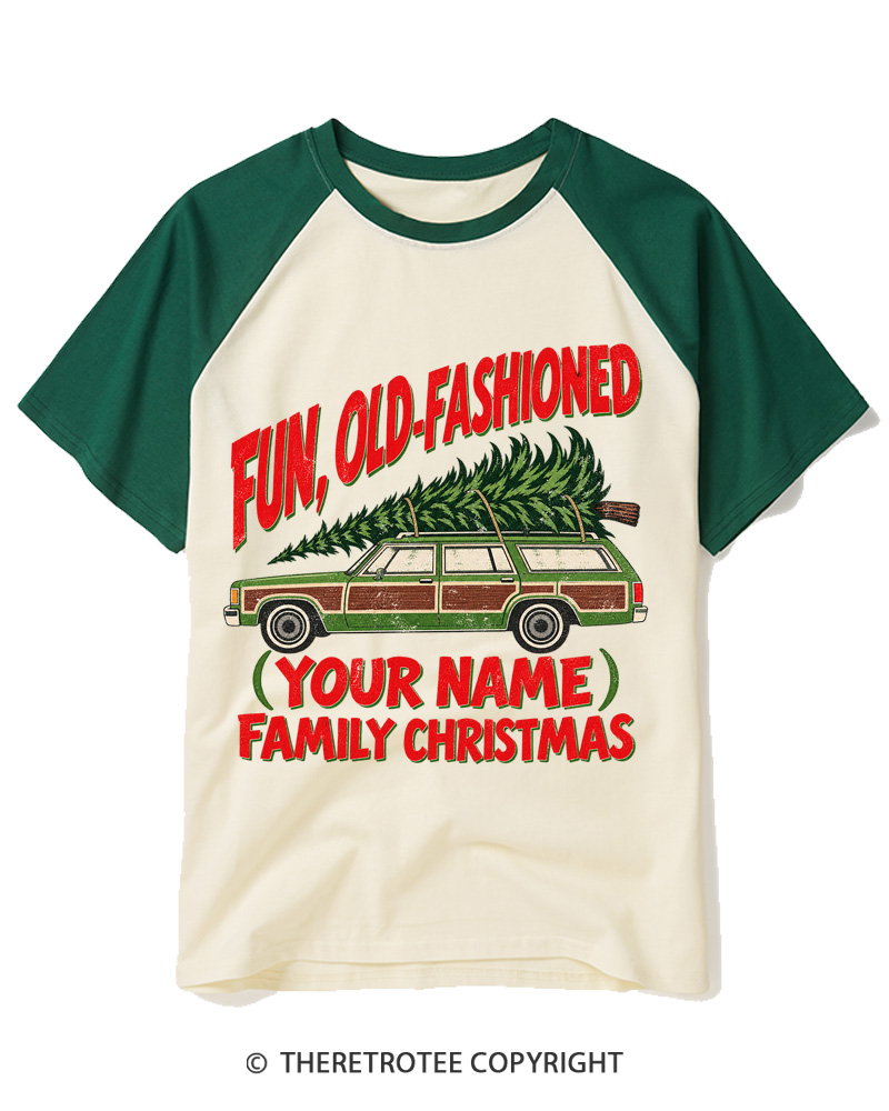 TheRetroTee Fun Old-Fashioned 1980s Raglan Baseball T-Shirt