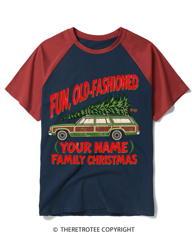 TheRetroTee Fun Old-Fashioned 1980s Raglan Baseball T-Shirt