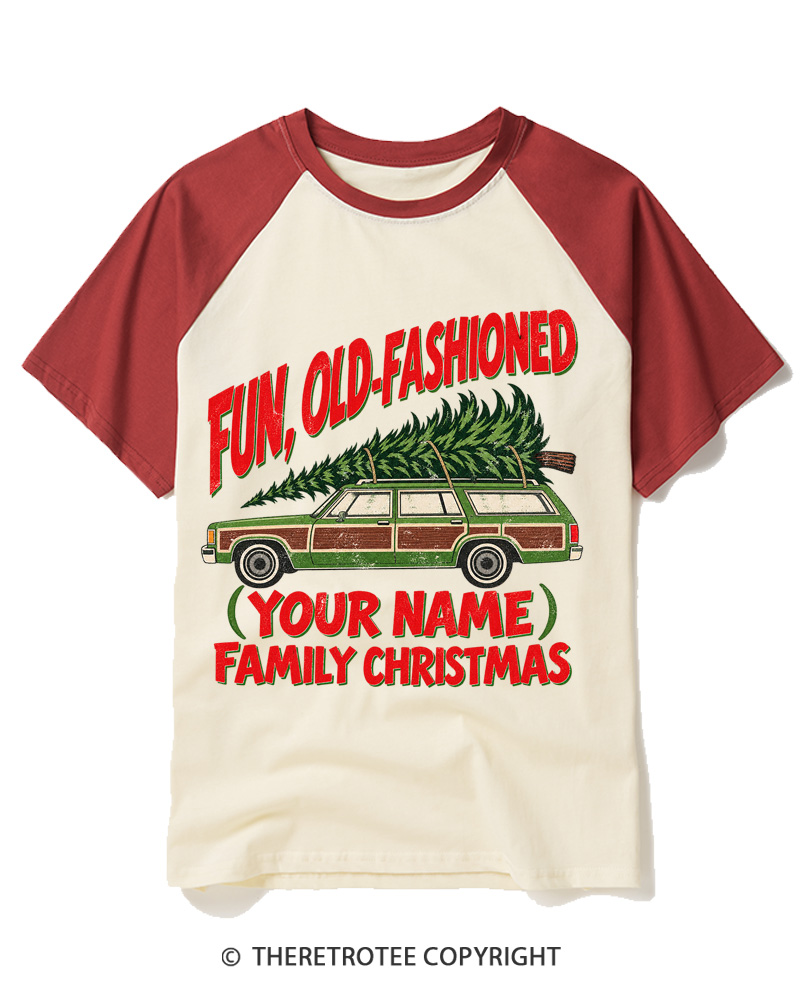 TheRetroTee Fun Old-Fashioned 1980s Raglan Baseball T-Shirt