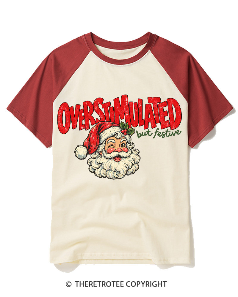 TheRetroTee Overstimulated 1960s Raglan Baseball T-Shirt