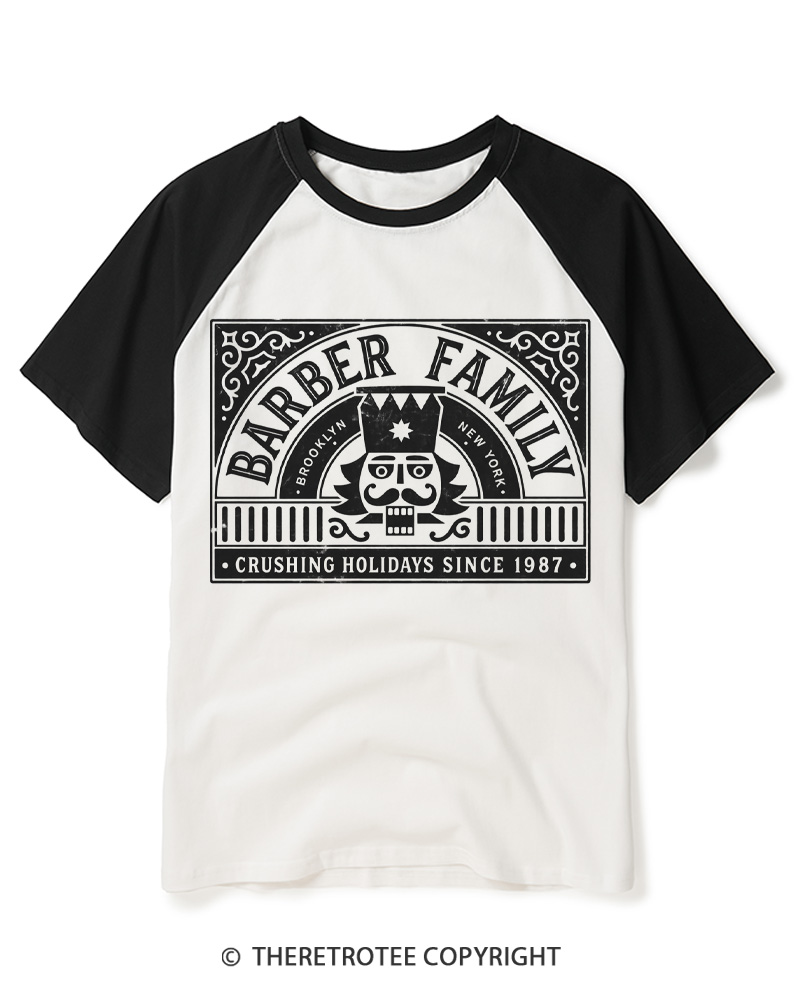 TheRetroTee Nutcracker Christmas 1980s Raglan Baseball T-Shirt