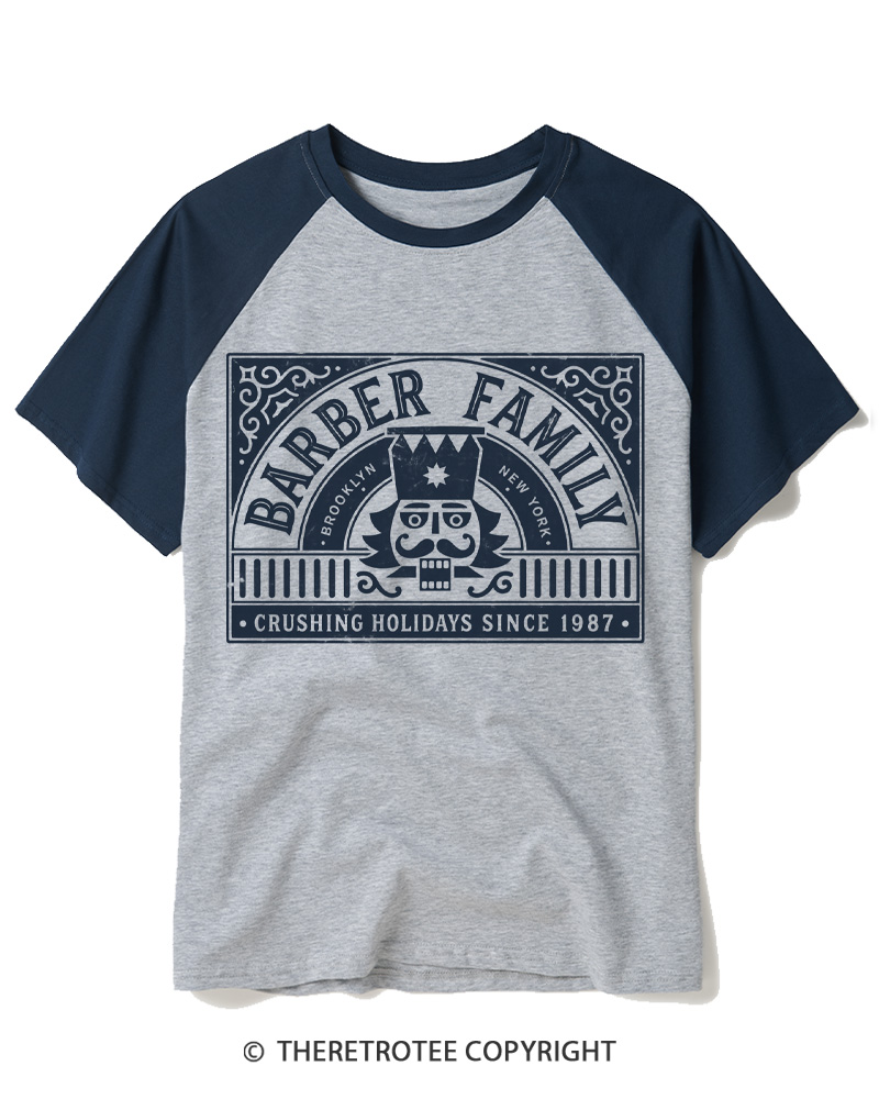 TheRetroTee Nutcracker Christmas 1980s Raglan Baseball T-Shirt
