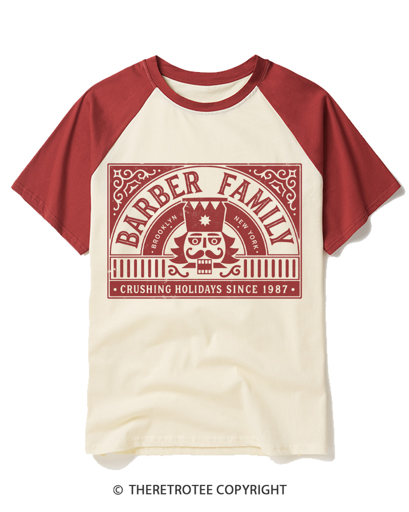 TheRetroTee Nutcracker Christmas 1980s Raglan Baseball T-Shirt