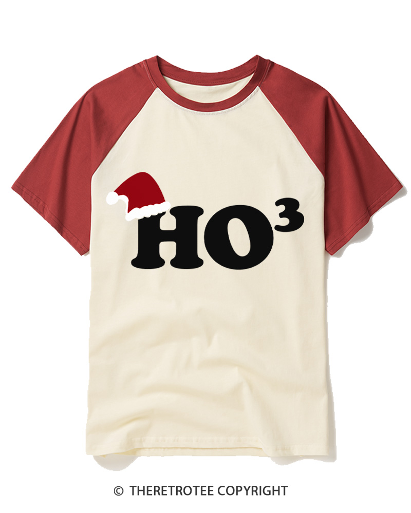 TheRetroTee Ho To The Third Vintage Raglan Baseball T-Shirt