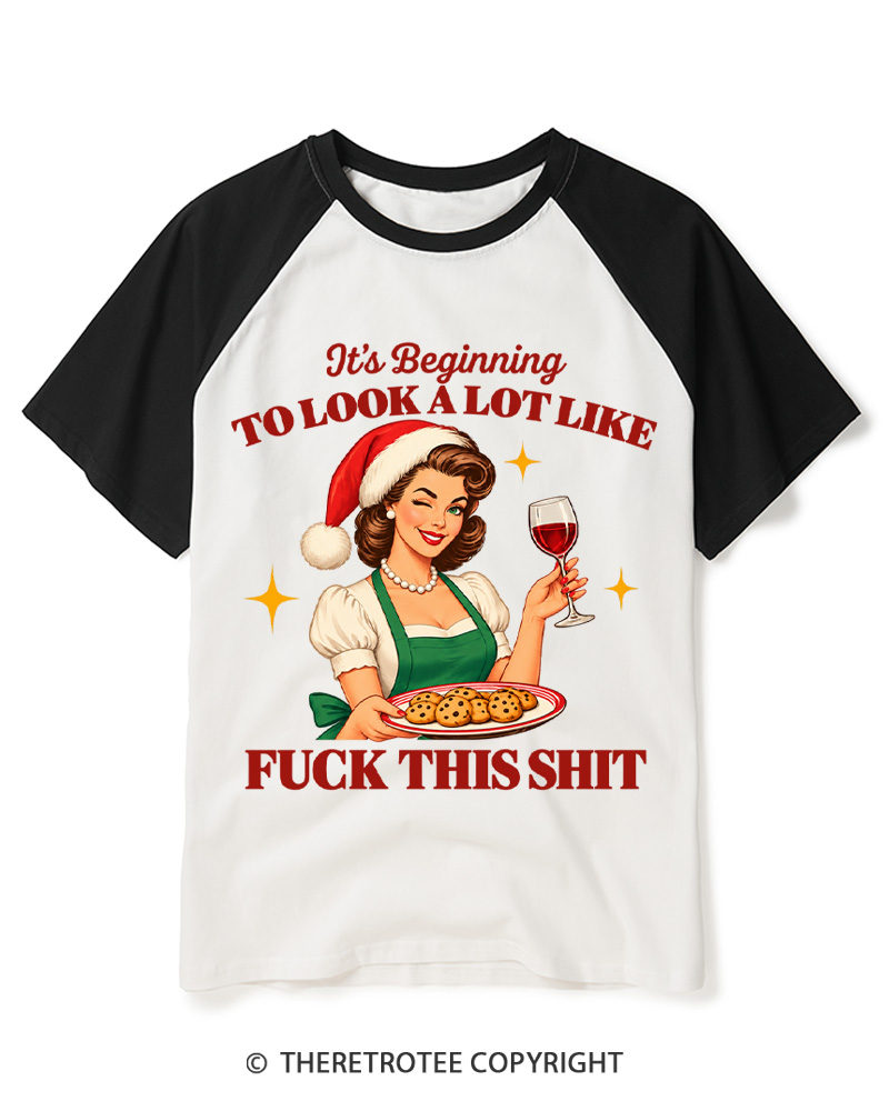 TheRetroTee Look At Me Being All Festive 1950s Raglan Baseball T-Shirt
