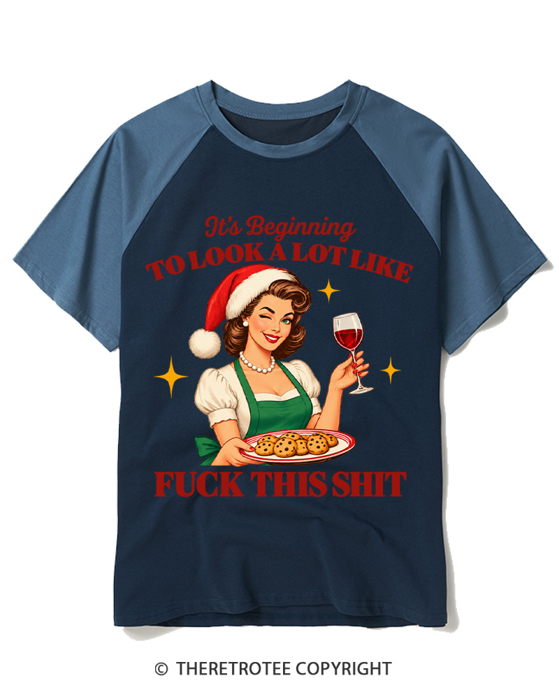 TheRetroTee Look At Me Being All Festive 1950s Raglan Baseball T-Shirt