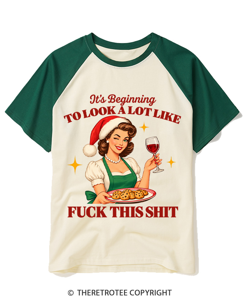 TheRetroTee Look At Me Being All Festive 1950s Raglan Baseball T-Shirt