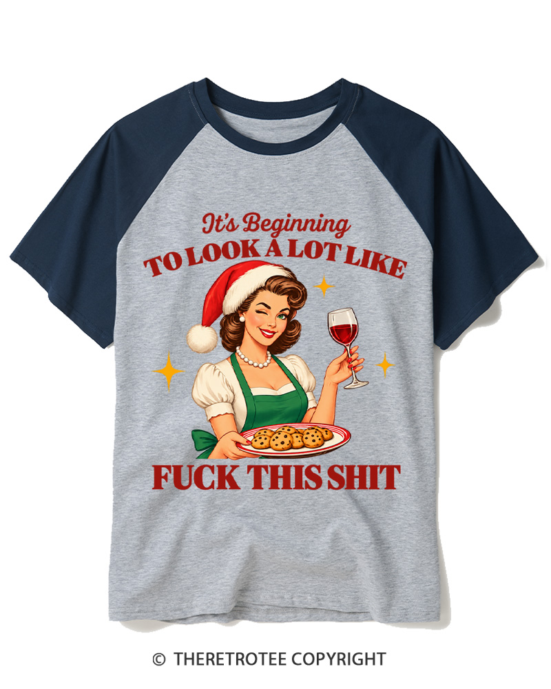 TheRetroTee Look At Me Being All Festive 1950s Raglan Baseball T-Shirt