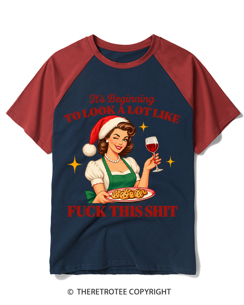 TheRetroTee Look At Me Being All Festive 1950s Raglan Baseball T-Shirt