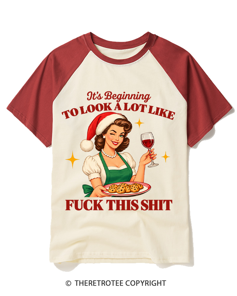 TheRetroTee Look At Me Being All Festive 1950s Raglan Baseball T-Shirt