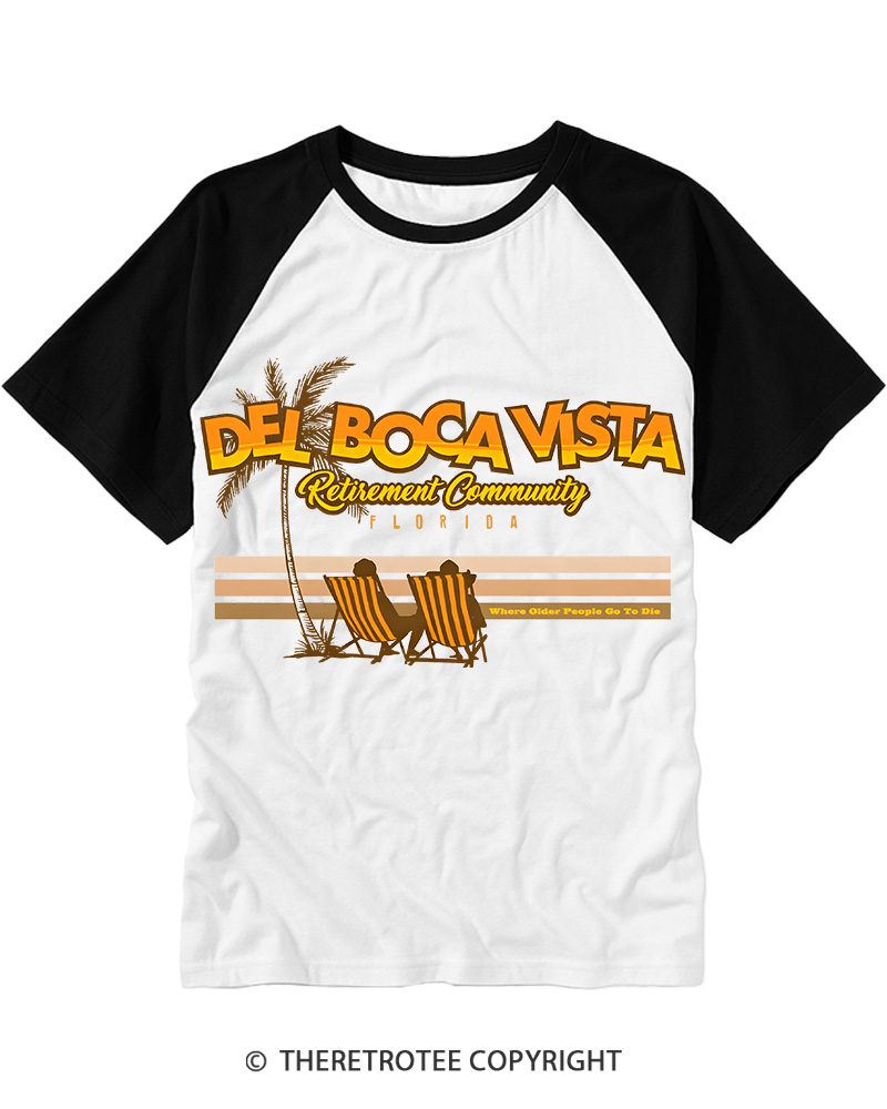 TheRetroTee Del Boca Vista 1970s Raglan Baseball T-Shirt