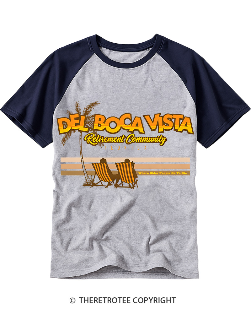TheRetroTee Del Boca Vista 1970s Raglan Baseball T-Shirt